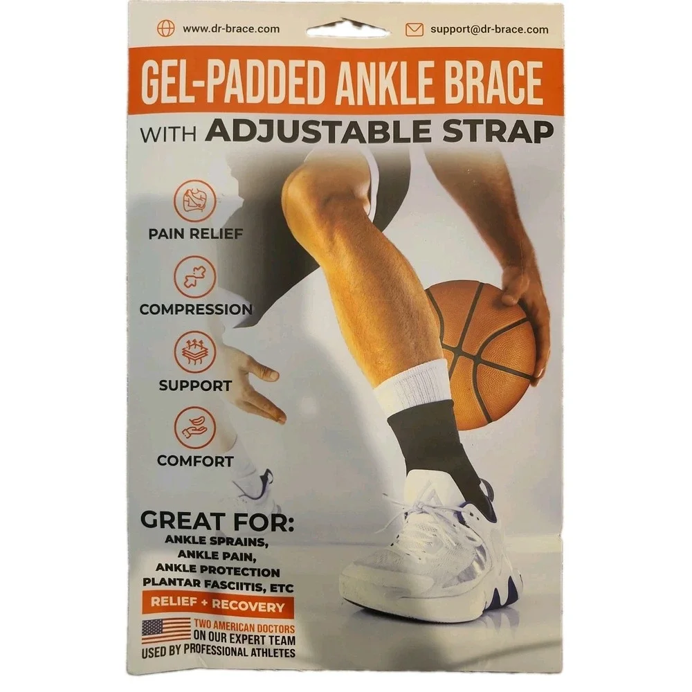 Dr. Brace Padded Ankle Brace With Additional Strap XLarge Adult New